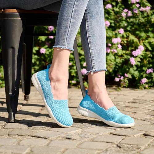 Puxowe Women's Casual Slip on Walking Shoes-Lightweight Knit Loafer2