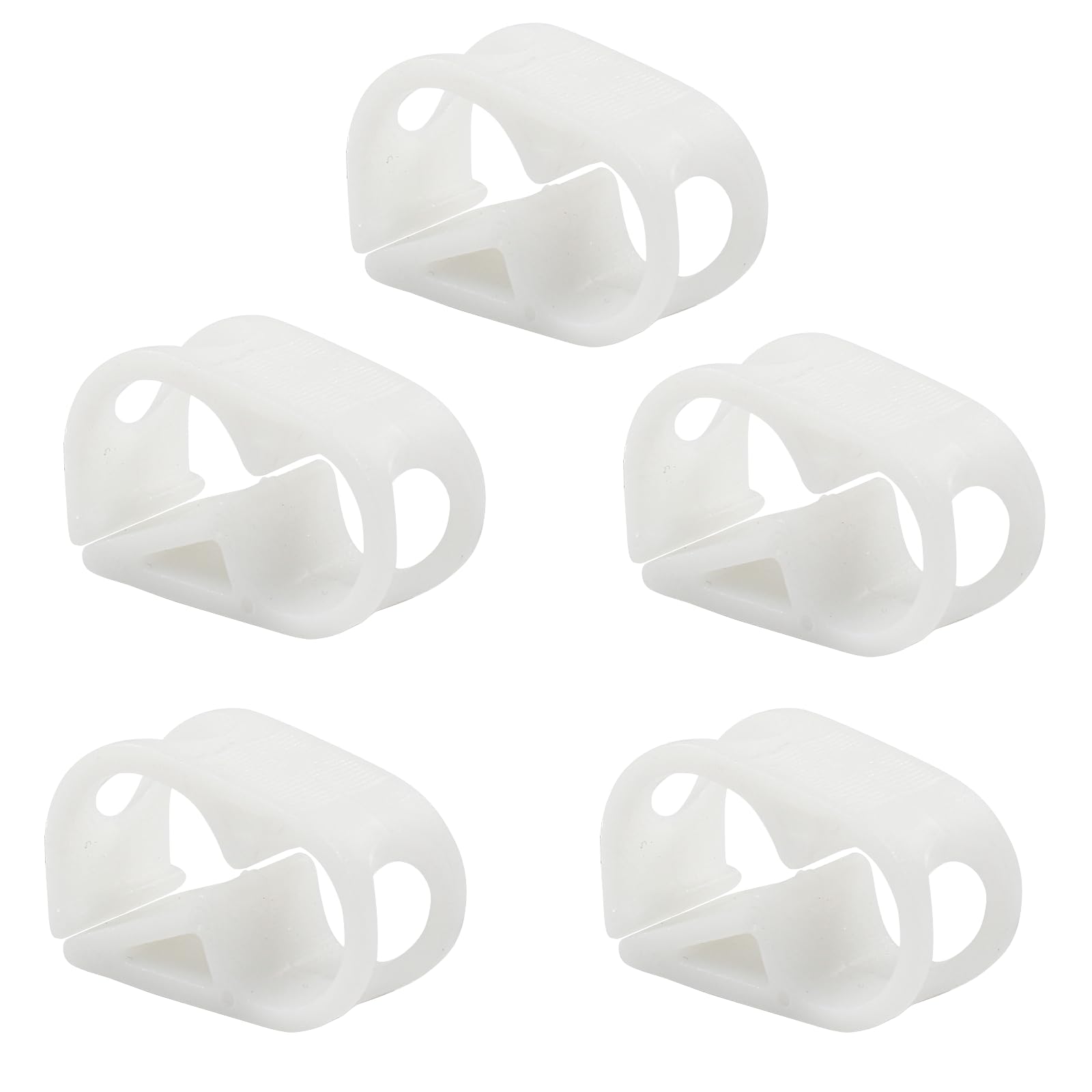 1/4" - 5/16" Plastic Tubing Clamps, 5 Pcs, White