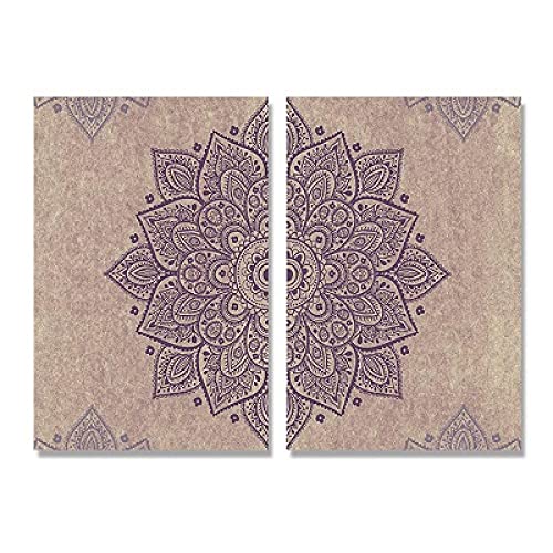 Décoration murale pour chambre boho chic et salon avec affiche mandala vintage