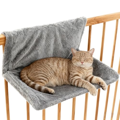 Lit pour chat, lit chauffant, pour chat, avec peluche douce, lit chauffant pour chat, hamac pour réchauffer le lit pour chat, hamac pour tous les corps chauffants...