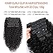 Kinky Curly Clip in Hair Extensions Real Human Hair for Black Women Full Head 8A Brazilian Real Hair 3c 4a Kinkys Curly Human Hair Clip ins Natural Color 8pcs 20 Clips 100g/Set (14 inch)