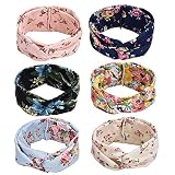 6 pièces élastique bandeaux pour femmes,Femmes Fleur Imprimé Bandeaux, Bandeau Cheveux Femme Vintage Ces bandeaux sont parfaits pour les vêtements de sport ou de tous les jours…