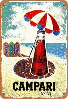 None Branded Campari Soda Targa in Metallo Decorazioni murali retrò in Metallo Poster Dipinti artistici Decorazione