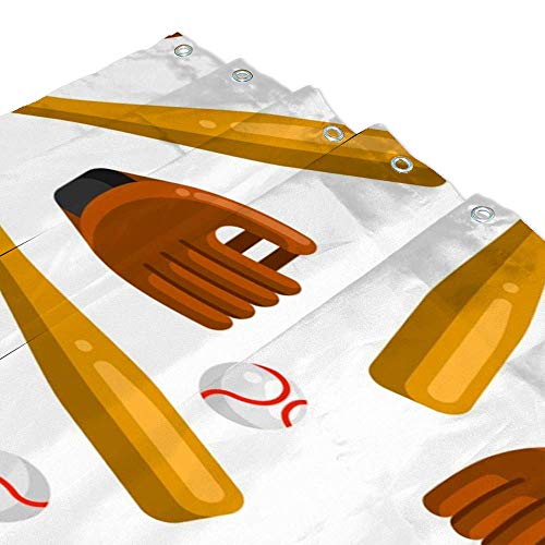 Rideau de douche baseball polyester CHEHONG 168x183 cm - 4