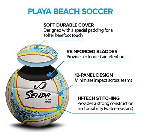 Senda Playa Beach Soccer Ball, Fair Trade Certified, White/Blue, Size 5 (Ages 13 & Up) #TOP1
