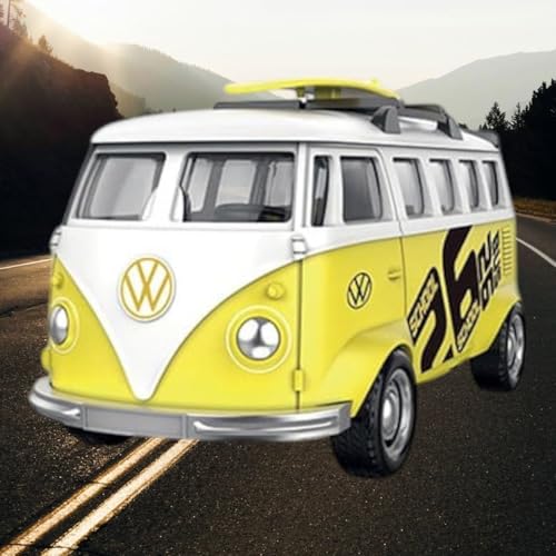 Image of Magicwand 1:36 Scale Die-Cast Metal Bus Van【Pack of 1】 with Openable Doors,Pull Back Action【Multi-Colored】
