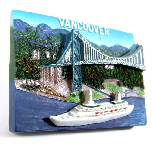 Souvenir Lions Gate Bridge Vencouver Canada High Quality Resin Fridge 3d Magnet