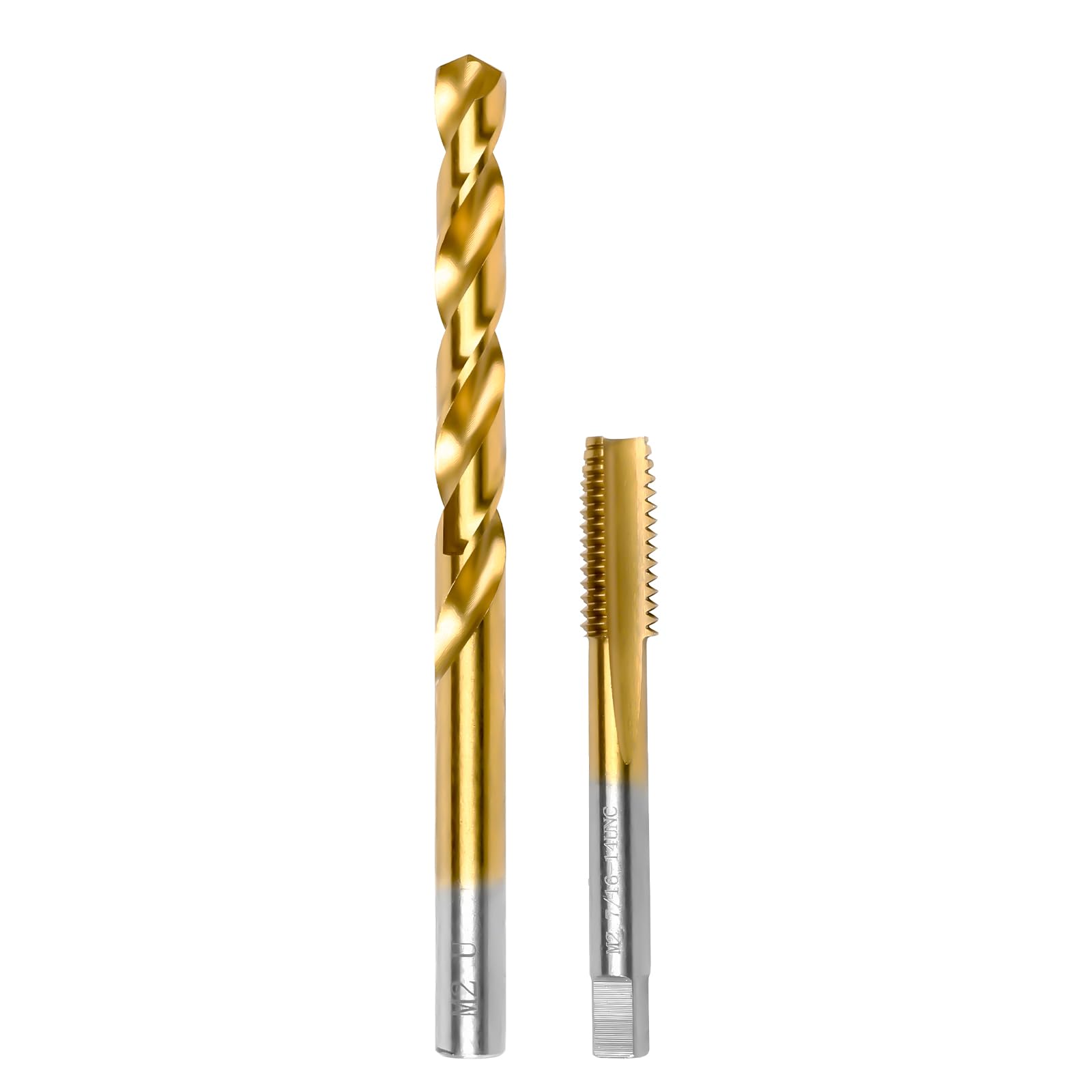 Juego de brocas UNC de 7/40.6 cm-14 UNC y broca en U, juego de taladro y grifo HSS M2, combinación de taladro y kit de grifo para metal