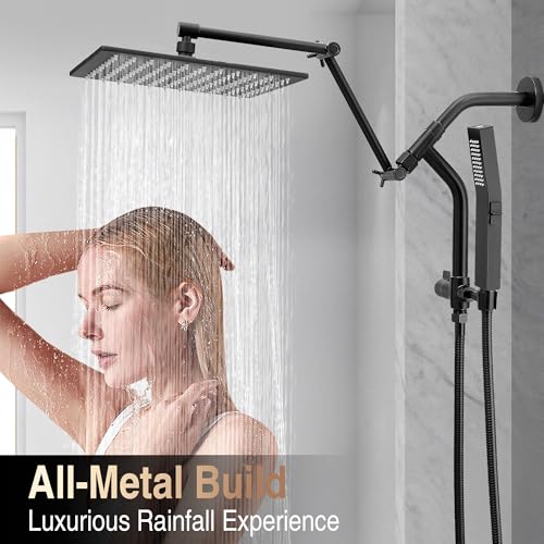 Image of All Metal 10 inch Luxurious Rain Shower Head with Handheld Spray, Power Jet