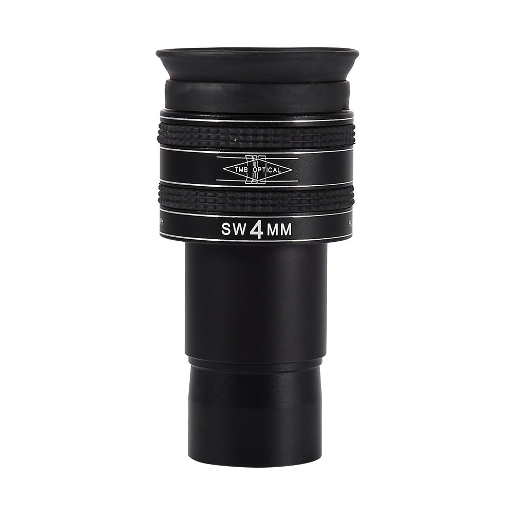 Ocular planetario Negro de 4 mm, 1,25 Pulgadas y 58 Grados para telescopio, Ideal para la observación de Cielo Profundo en Campo Amplio, con Lentes Completamente Multicapa y Copa