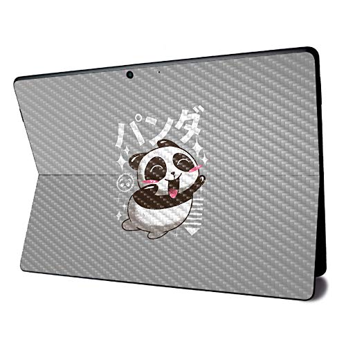 Image of MightySkins Carbon Fiber Skin for Microsoft Surface Pro X - Panda Kawaii | Textured Carbon Fiber Finish | Easy to Apply, Remove, and Change Styles | Made in The USA