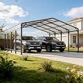 BETISEF 20x20 FT Metal Heavy Duty Carport, Car Ports Canopy with Reinforced Frame and All Weather Protection Galvanized Steel, Garage Shelter kit for Boat, Car, Tractor and Truck