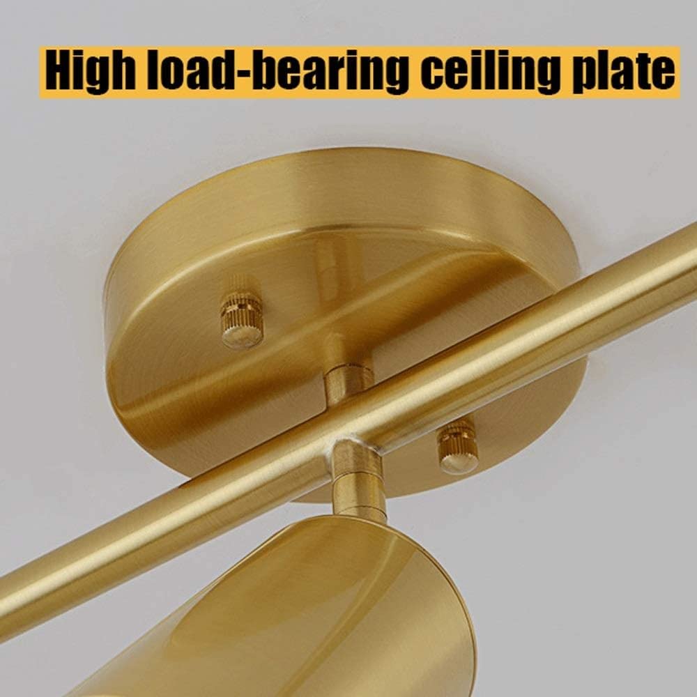 Faretti da soffitto a binario in oro, faretti da soffitto a LED girevoli a 3 vie, faretti da soffitto GU10 regolabili,Illuminazione