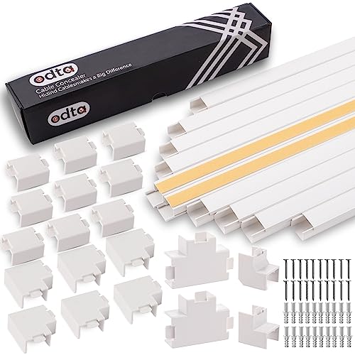 Kablo Kanalı Seti; 4M (10x40 cm) Kanal ve 15 Ek Aparat, 25x16 mm Kendinden Yapışkanlı Kablo Gizleyici, KAblo Toparlayıcı, TV ve Uzatma Kablosu Kirliliğinden Kurtulun