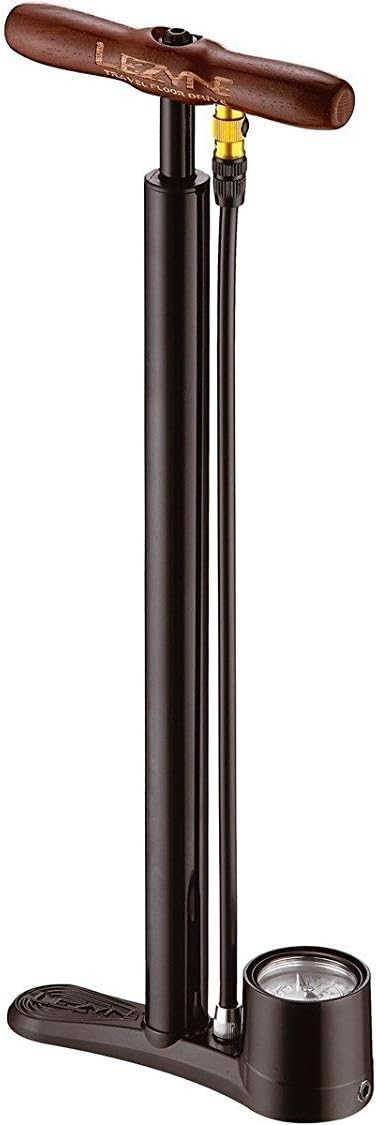 LEZYNE Steel Travel Bicycle Floor Pump, High Pressure 160psi, Compact, Presta & Schrader, Bike Pump with Gauge