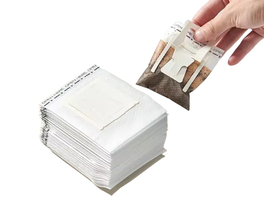 YSfuyi 50 Pcs Portable Coffee Filter Paper Bag Leaf Tea Strainer Eco Friendly Drip Drinking Filter Pouch for Camping, Outdoor, Travel, Home