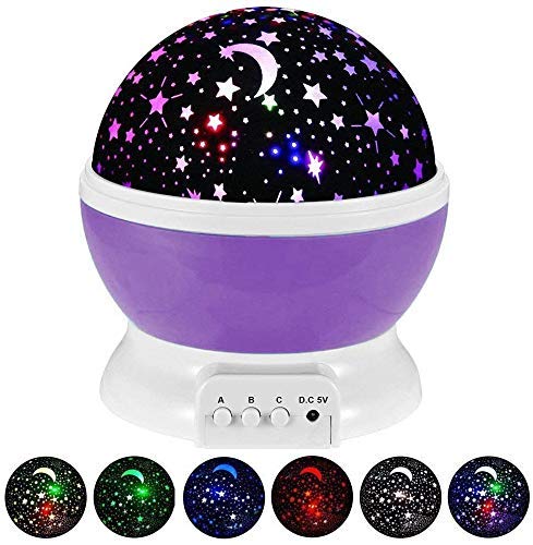 XURISTER Star Master Galaxy Night Projector Lamp Ceiling Led Light 360 Rotating Colorful Lights Starry Space Projection Home Room Decoration Design, Toys Gift for Kids Boy Girl, Plastic, Multicolor