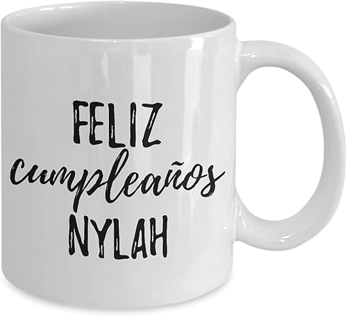 Miniatura 2 de Feliz Cumpleanos Nylah Mug Spanish Happy Birthday Personalized Name Gift Coffee Tea Cup 11 oz