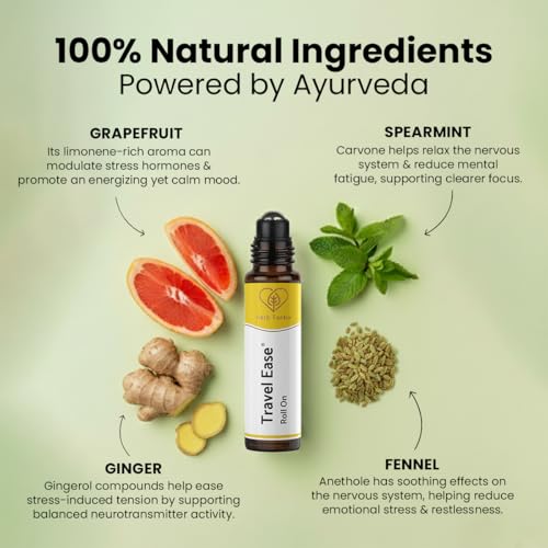 Image of Herb Tantra Travel Ease Roll On | Suitable for Motion, Car & Morning Sickness | Anti Nausea, Vertigo, Vomit | Made with Ginger Essential Oil | Cruise, Airplane Travel Essential
