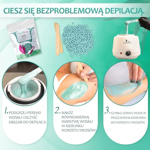 Aloe Vera TIO2 Perły woskowe do usuwania włosów, 400 g, zastosowanie bez pasków z włókniny, odpowiednie do wszystkich ro