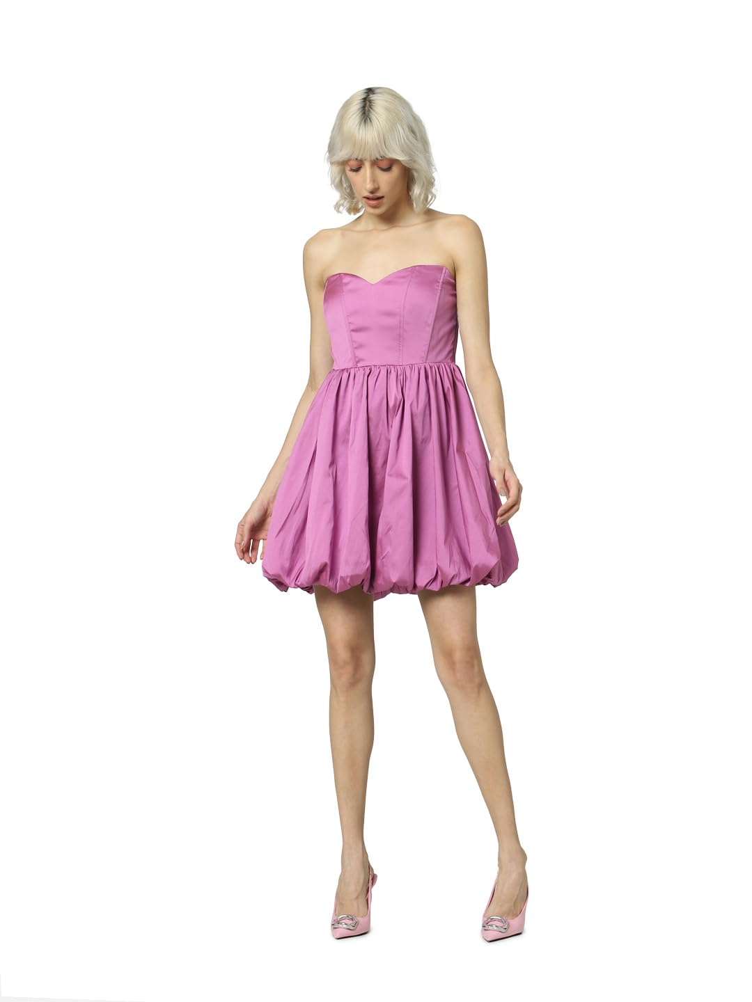 ONLY Women’s Off-Shoulder Corset Dress – Balloon Fit, Above Knee Length