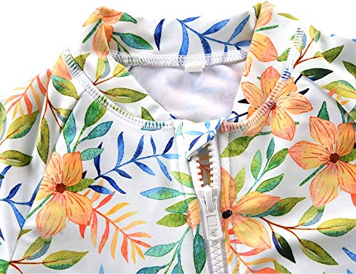 Cadocado Baby Girl Rash Guard One Piece Swimsuit Ruffle Breathable Bathing Suit Sun Protection,Orange,9-12 Months #TOP2