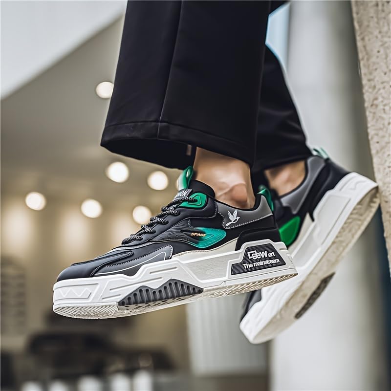 Men's Fashionable Thick Soled Skateboard Shoes, Suitable for Outdoor Campus Walking4