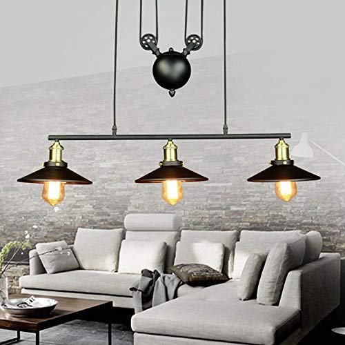 Chandelier loft suspendu réglable pour corriger le manque de lumière sur îlot