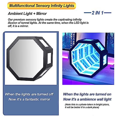 Fulnes Tunnel Lamp, Remote Control 3D Led Infinity Mirror Rgb Color Changing Wall Light For Home Office Relaxing Decorate,A,70Cm #TOP1