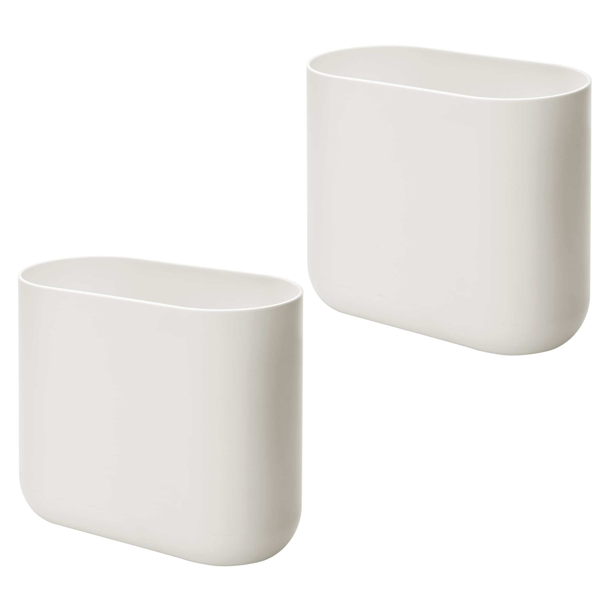 iDesign Cade Trash Can - Small White Bathroom Bin -8