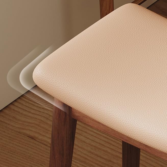 Taburete de madera maciza para tocador negro de 45x27x46 cm 7