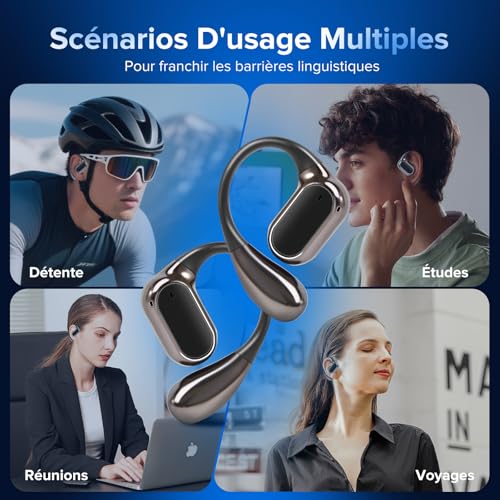 Écouteur Traducteur Instantané - Traducteur Vocal Multi Langues en Temps Réel 145 Langues, Bluetooth 5.4, 4 Modes, Réduction de Bruit pour Voyage, Réunions & Vie Quotidienne – vue 7