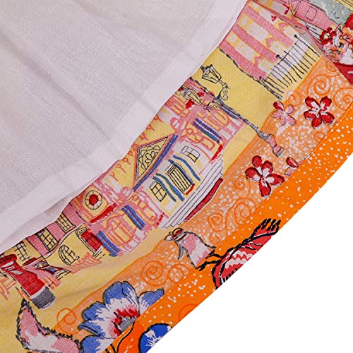 Image of Wish Karo Baby Girls Cotton Frock Causal Dress for Girls-Orange Dress - (ctn306)