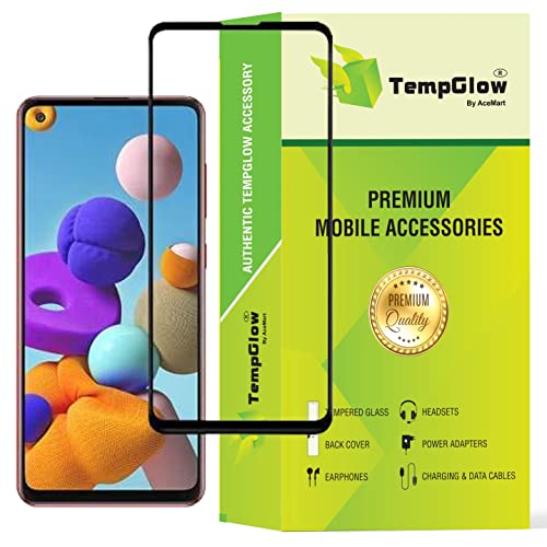 Image of Screen Protector for Samsung Galaxy A21 / A21S (Black) Tempered Glass Edge-to-Edge 6D Screen Guard With Installation Kit