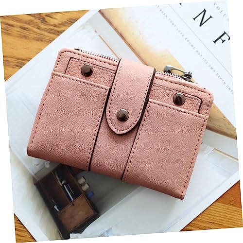Fashionable Pink Small Wallet for Women Short Leather Zipper Storage Purse for Everyday Use and Travel2