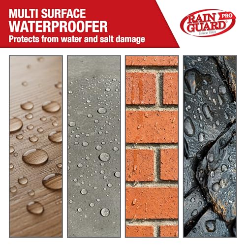 Rainguard Pro Micro-Seal, Surface Sealer for Water and Weather Damage, Ideal for All Porous Wood and Masonry Surfaces, Silane/Siloxane Water Repellent, Natural Finish, Makes 5 Gallons - Thumbnail 3