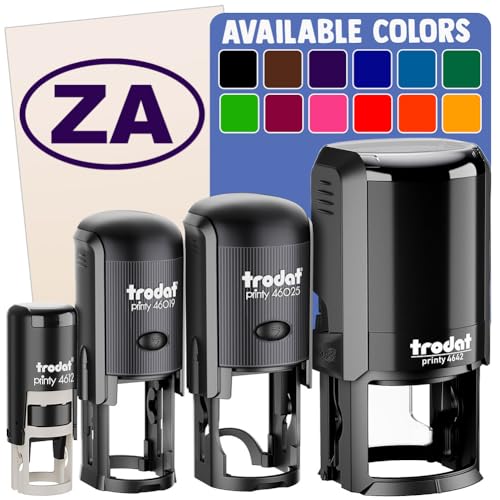 South Africa ZA Self-Inking Rubber Stamp Ink Stamper for Stamping Crafting Planners - 1/2 Inch Mini - Pink Ink