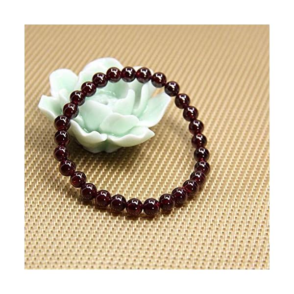 Natural A Grade Red Garnet Gemstone 6mm Round Beads Stretch Bracelet 7" Unisex