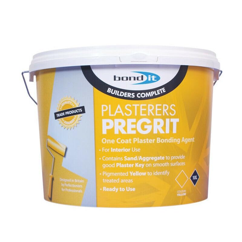 Bond It Plasterers Pregrit Internal Plaster Yellow Grip Coat Bonding Agent Pale Yellow Liquid 10 Litres