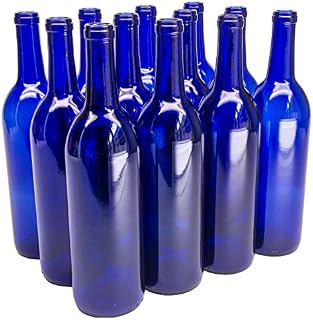 Cobalt Blue Wine Bottles -12 a Box, 750 mL Bordeaux