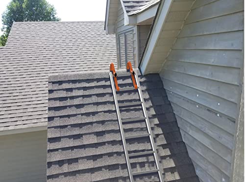2 Pack Ladder Roof Hook with Wheel Heavy Duty Steel Ladder Stabilizer, Roof Ridge Extension, Rubber Grip T-Bar for Damage Prevention, 500 lbs Weight Ratin, Fast & Easy to Access Steep Roofs(Patent) by ZWanPing - Image 7