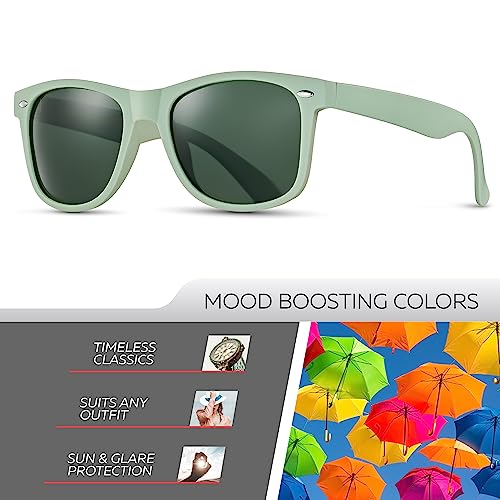 Image of Retro Rewind Polarized Sunglasses for Women Men - UV400 Classic Square Vintage Shades Trendy Unisex Sun Glasses