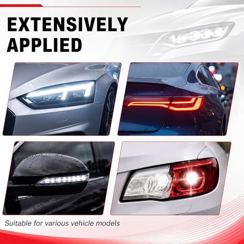 Image of Patelai 2 Rolls 9.84 ft X 5.9 Inches Self Adhesive Repair Light Tape Auto Tail Light Fog Lights Headlight Lens Tint Tape (Red, Clear)