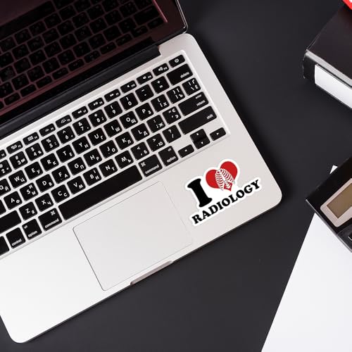Image of SODAVA (3Pcs) I Love Radiology Sticker Radiologic Technologist Stickers X-ray Tech Stickers MRI Tech Stickers Radiology Squad Sticker Sonographer Sticker Gift Laptop Stickers 3x4 inch