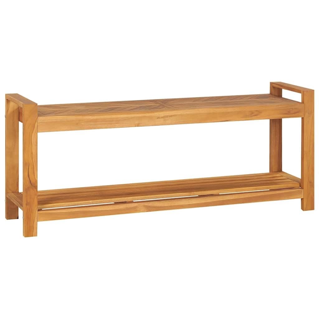 Banco 120 cm Madera maciza de teca con base para interior y exterior