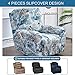 Eco-Ancheng Recliner Slipcovers 4-Pieces Lazyboy Recliner Covers Recliner Couch Covers Recliner Chair Cover Non Slip Reclining Slipcovers with Storage Pockets Furniture Protector for Living Room
