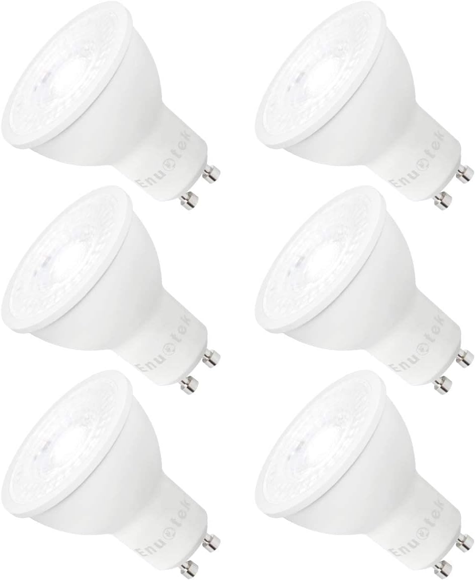 ENUOTEK Dimmable GU10 LED Spot Light Bulbs 7W 650Lm Cool White 5000K for Track Lamp and Downlights 38° Beam Angle AC185~265V Replace Halogen Lamp 6 Pack