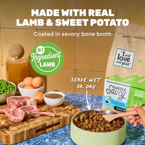 Image of I AND LOVE AND YOU Baked and Saucy Dry Dog Food - Lamb + Sweet Potato - Prebiotic + Probiotic, Real Meat, Grain Free, No Fillers, 4lb Bag
