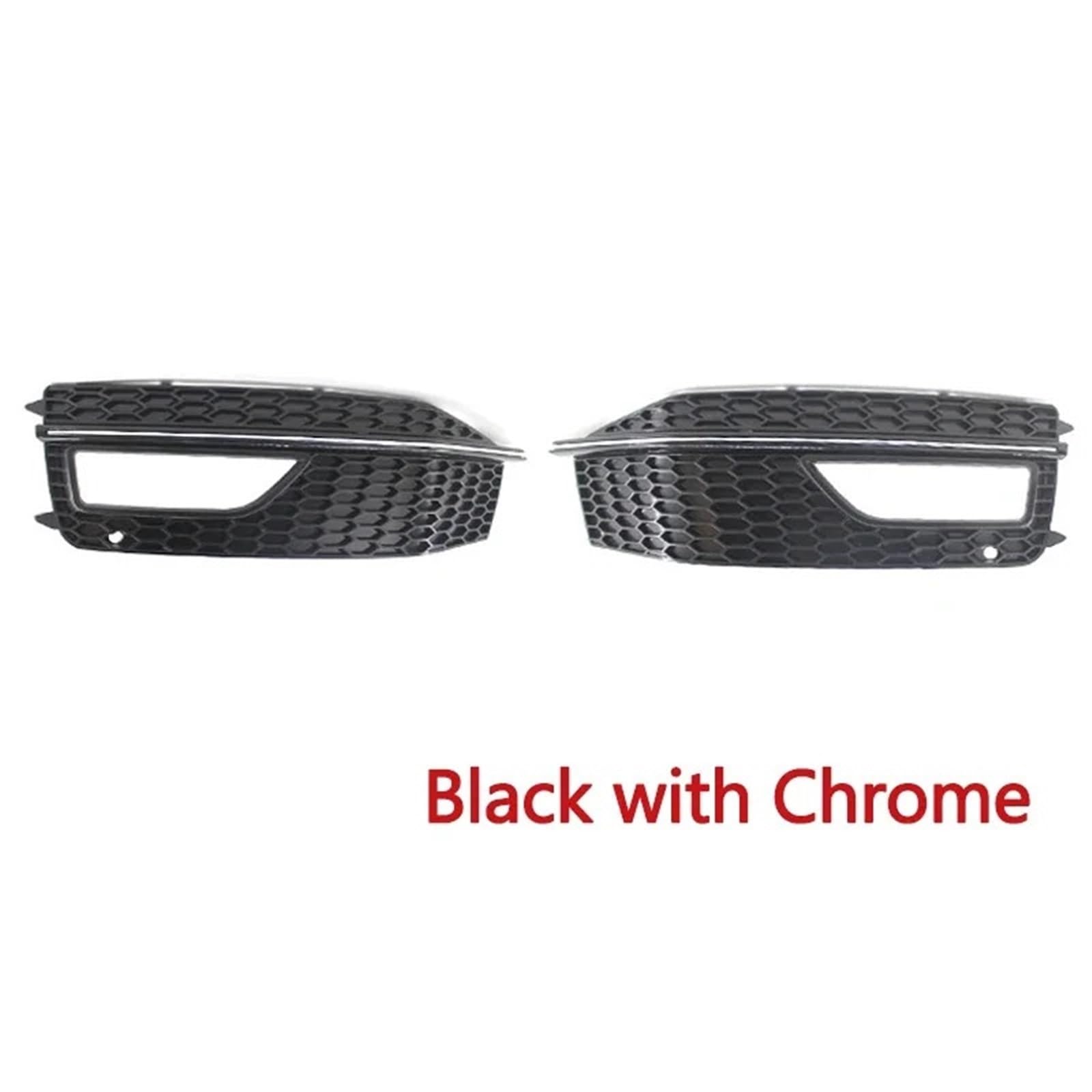 Pasuje do Audi A4 B8.5 S-Line S4 2012-2016 Osłona lampy przeciwmgielnej Plaster miodu Przednia kratka Grill Przedni zderzak Dolna kratka(Chrome)