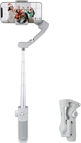 FeiyuTech VB4 oficial Estabilizador de cardán para teléfono inteligente de 3 ejes, poste extensible integrado de 8.4 pulgadas, seguimiento de IA de